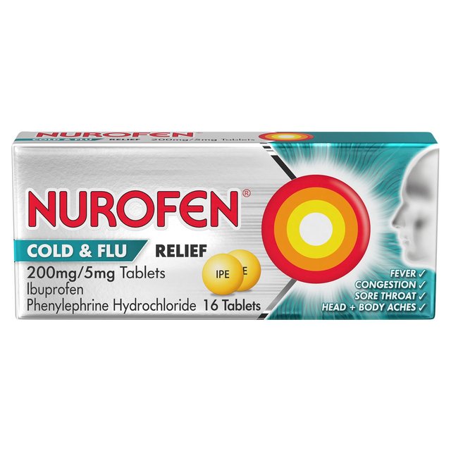 Nurofen Cold & Flu Pain Relief Ibuprofen 200mg Tablets   16 per pack GOODS M&S   