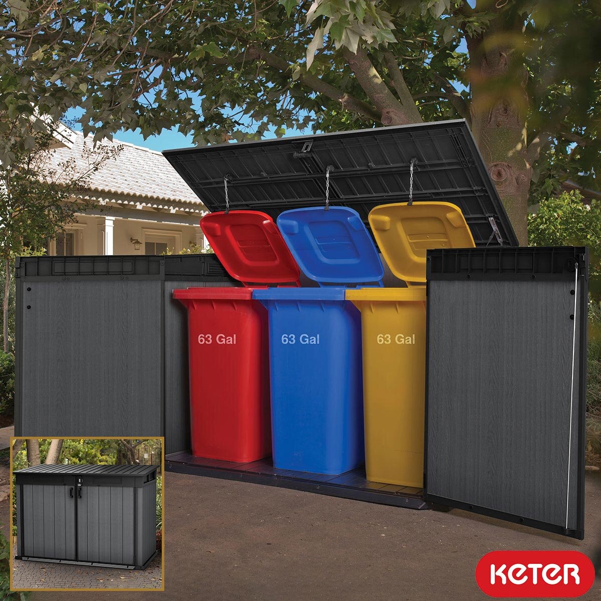 Keter Cortina Mega Store 6ft 3 x 3ft 7 (1.9 x 1.1m) Horizontal 2,020 Litre Storage Shed