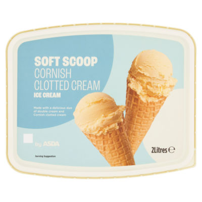 ASDA Soft Scoop Cornish Clotted Cream-iskrem 2 liter