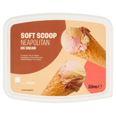 ASDA Soft Scoop Neapolitanisches Eis, 2 Liter – Britisches Produkt