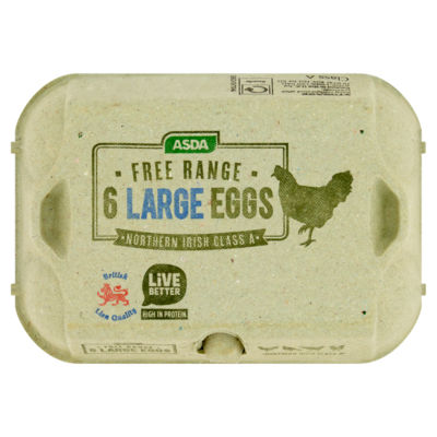ASDA free range large eggs 6 count - British product