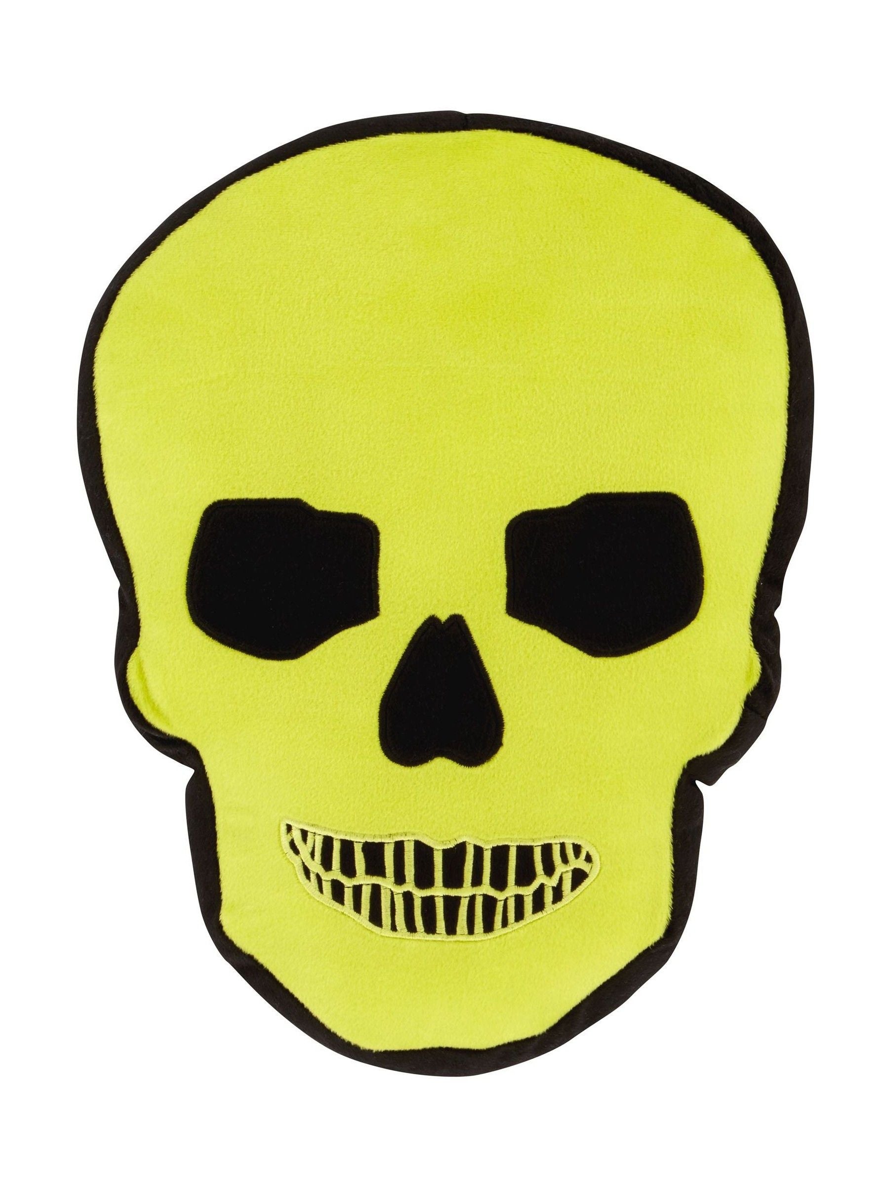 Catherine Lansfield green skull cushion (British brand)