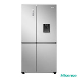 Hisense RS840N4WCE, Side by Side Fridge Freezer with Non Plumbed Water Dispenser, E Rated in Silver GOODS Costco UK