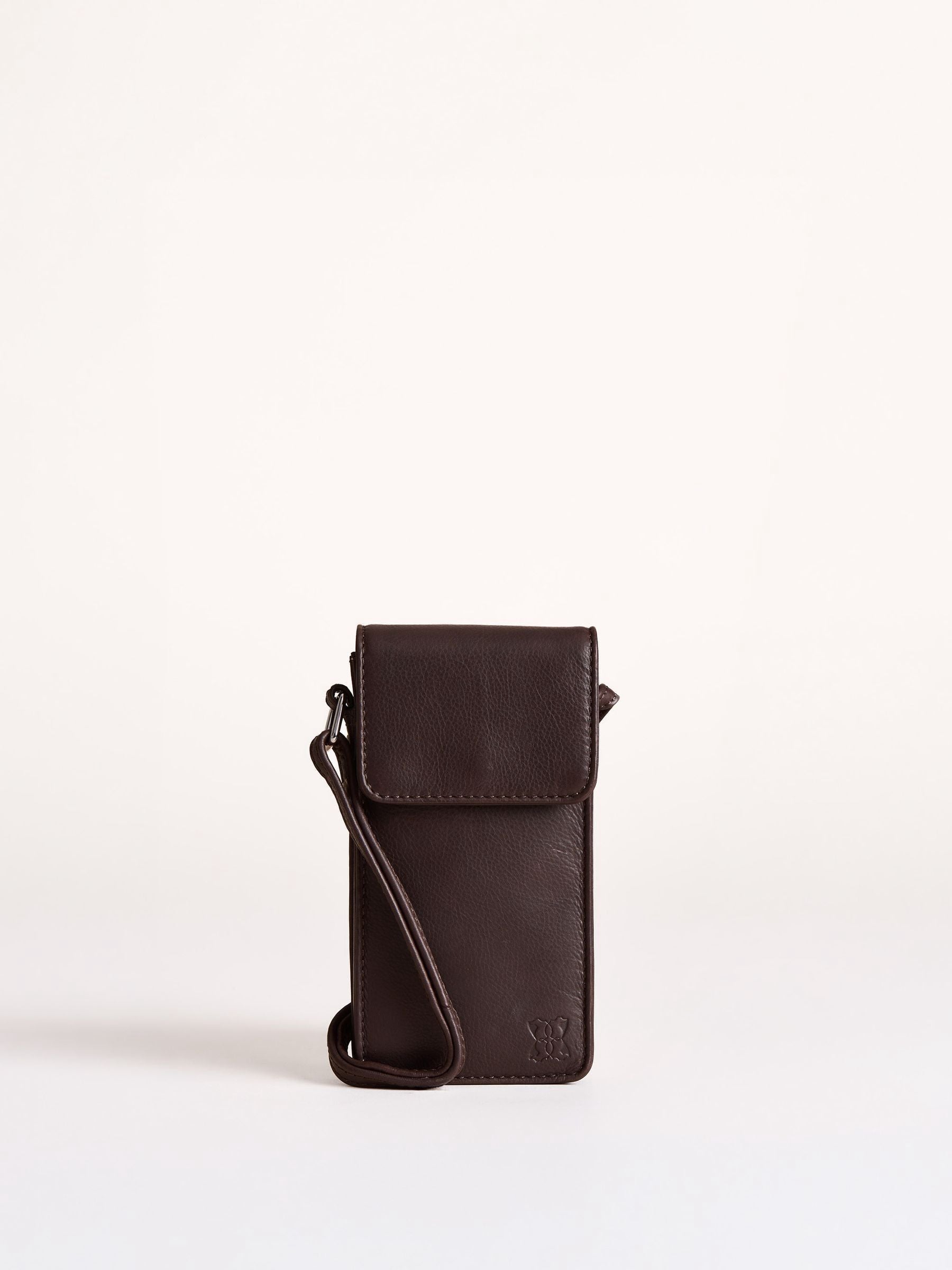 Lakeland Leather Bowness Navy Blue Cross-Body Phone Pouch Bag