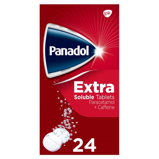 Panadol Extra Painkillers Soluble Paracetamol & Caffeine 500mg   24 per pack GOODS M&S   