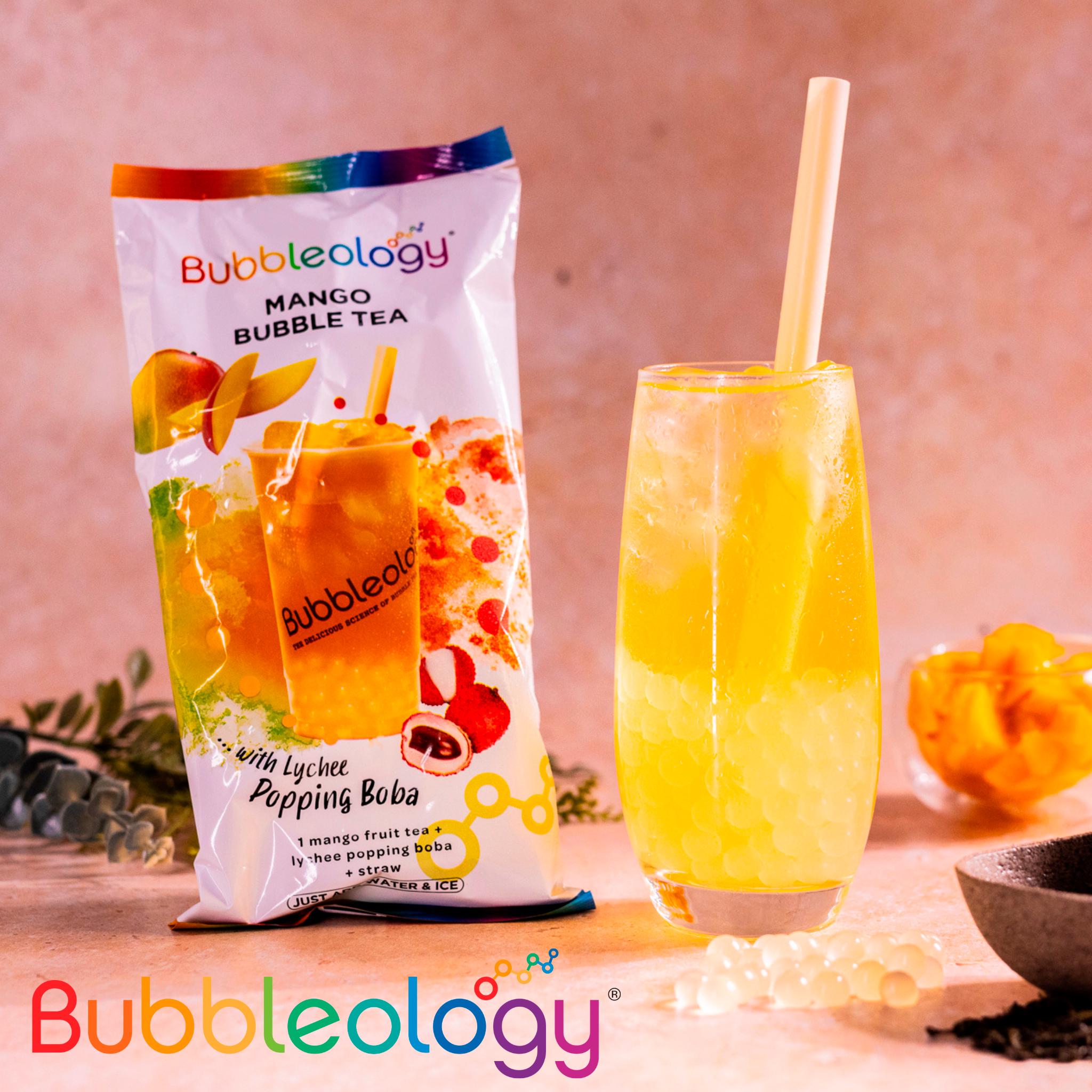 Bubbleology Mango Bubble Tea with Lychee Popping Boba - British product