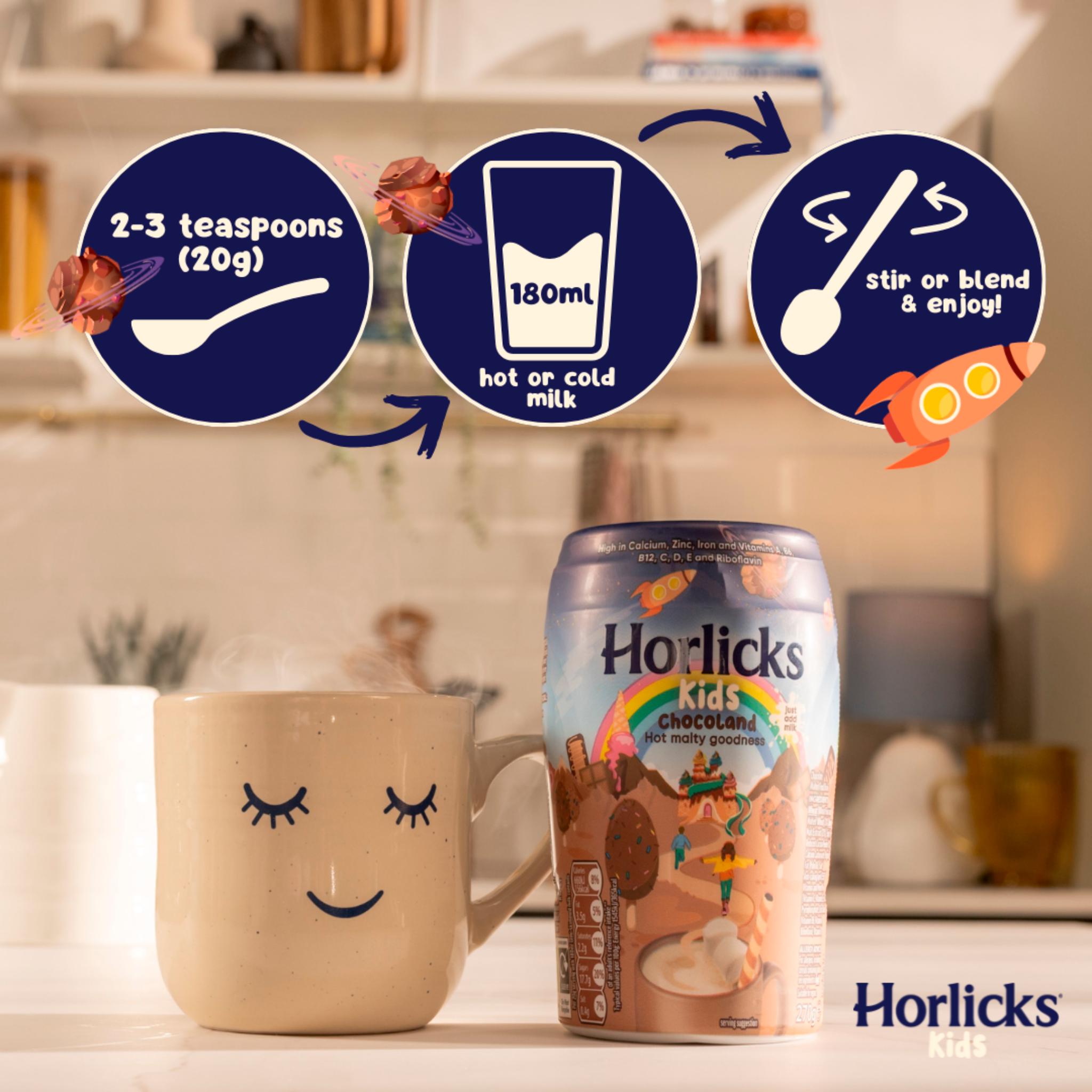 Horlicks Kids Chocoland malted chocolate drink 270g, UK version