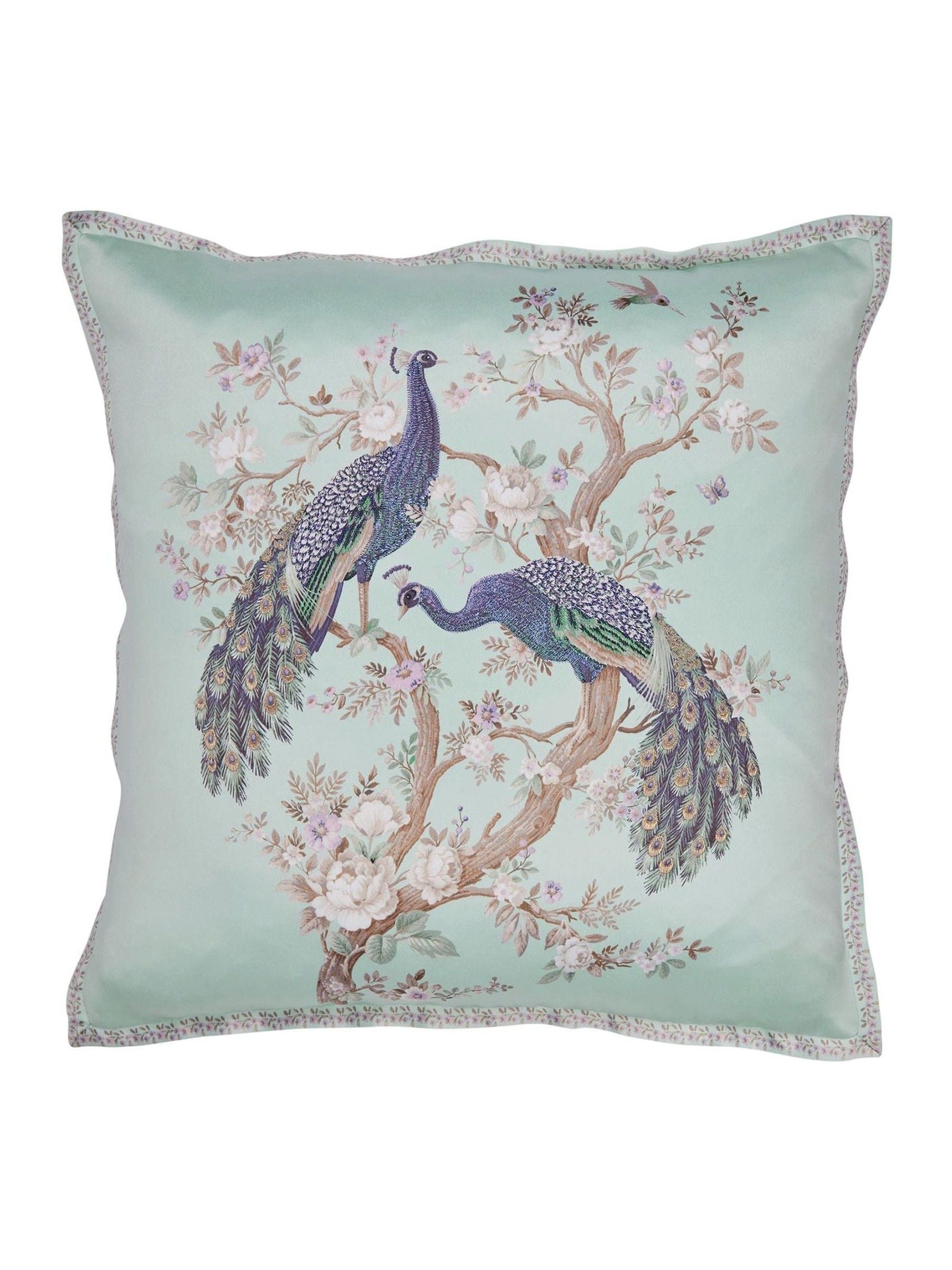 Laura Ashley Blue Duck Egg Square Belvedere cushion, imported from the UK