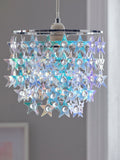 Iridescent star light shade in purple and teal, UK version
