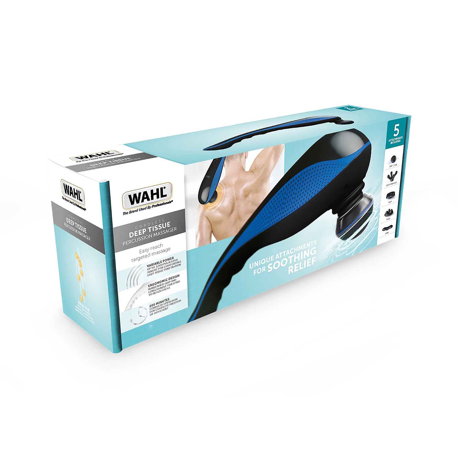WAHL deep tissue cordless percussion massager black, UK version