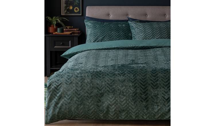 Habitat Velvet Green Bedding Set - Single