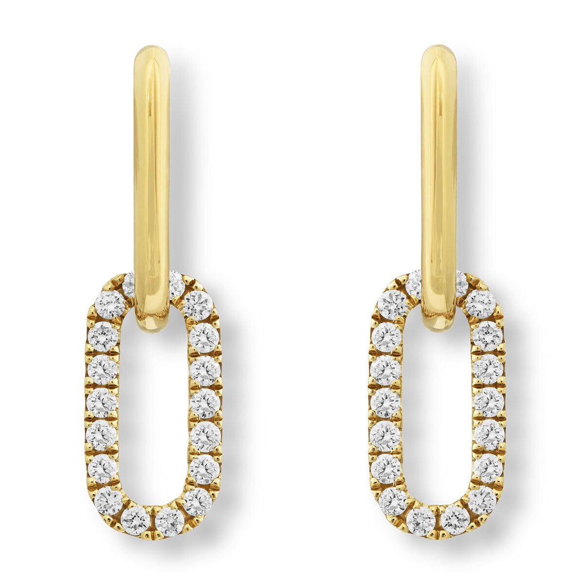 Costco Yellow Gold Diamond Earrings 0.52ctw, imported from the UK