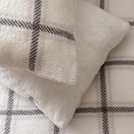 Argos Home checked grid fleece cream bedding set king size - British product