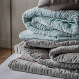 Gallery quilted cotton velvet bedspread grey (British brand)