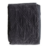 Gallery quilted cotton velvet bedspread in charcoal, UK version