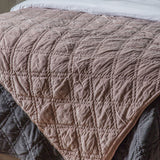 Gallery blush velvet quilted bedspread 260x240cm (British brand)