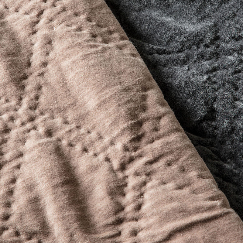 Gallery blush velvet quilted bedspread 260x240cm (British brand)