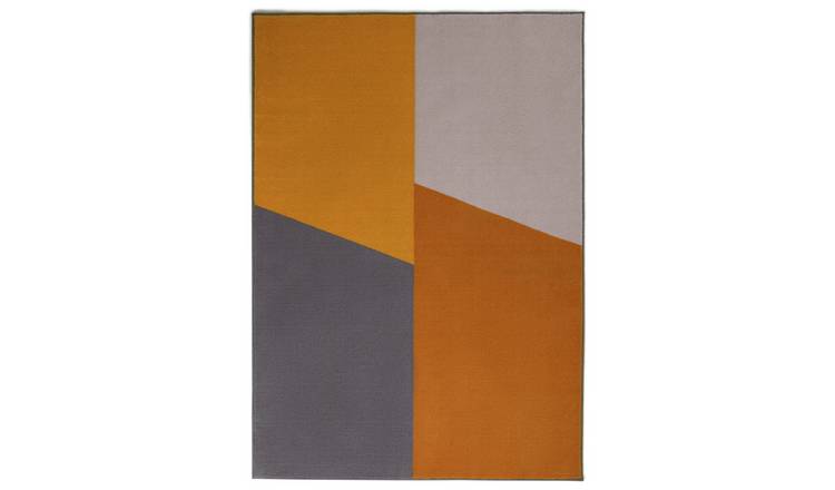 Argos Home geometric rug mustard cut pile 120x170cm - British product
