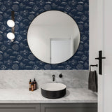 Contour Navy wallpaper 10m roll - British product