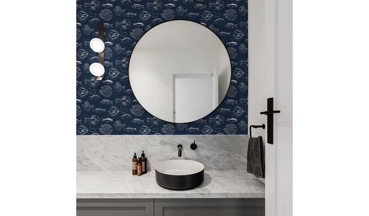 Contour Navy wallpaper 10m roll - British product