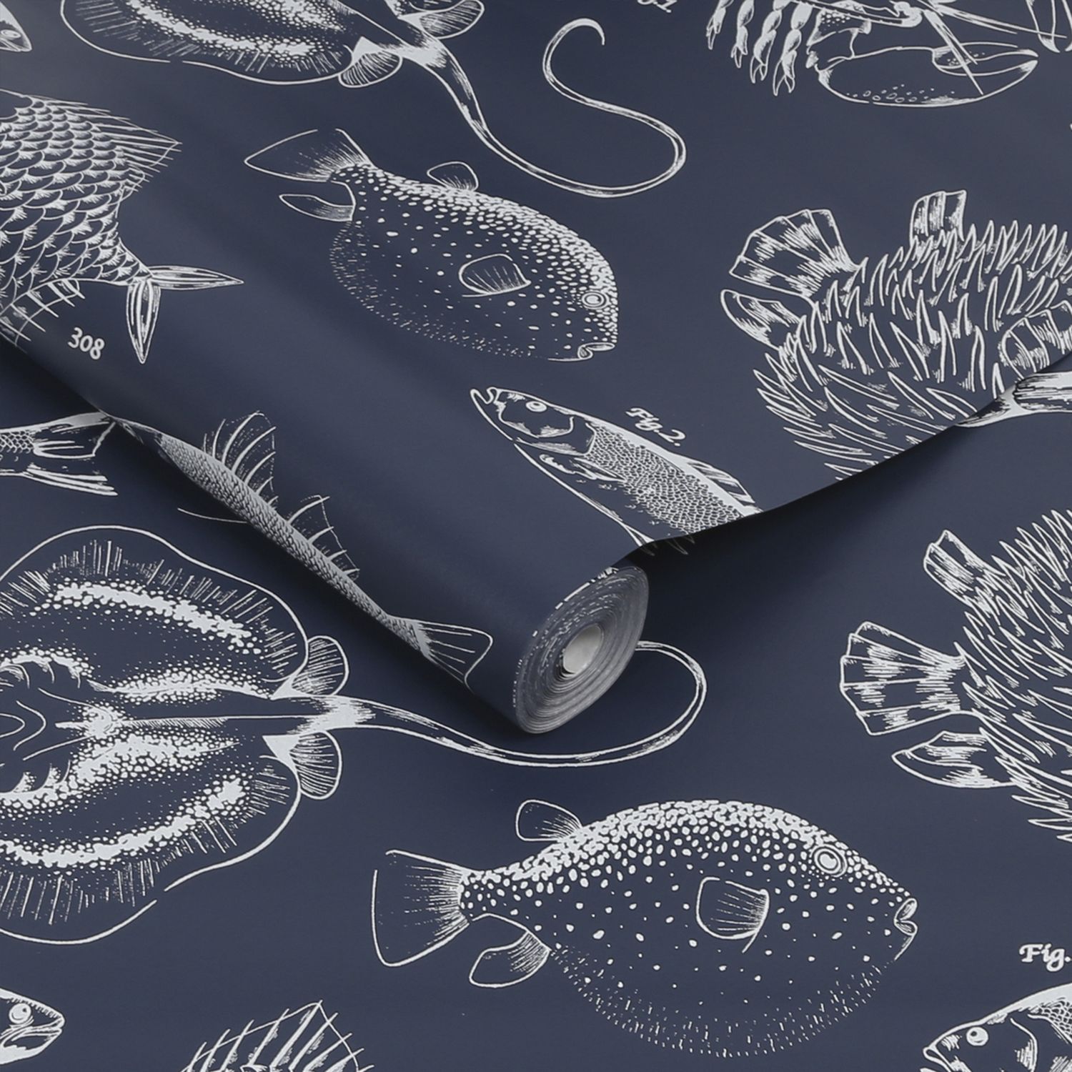 Contour Navy wallpaper 10m roll - British product
