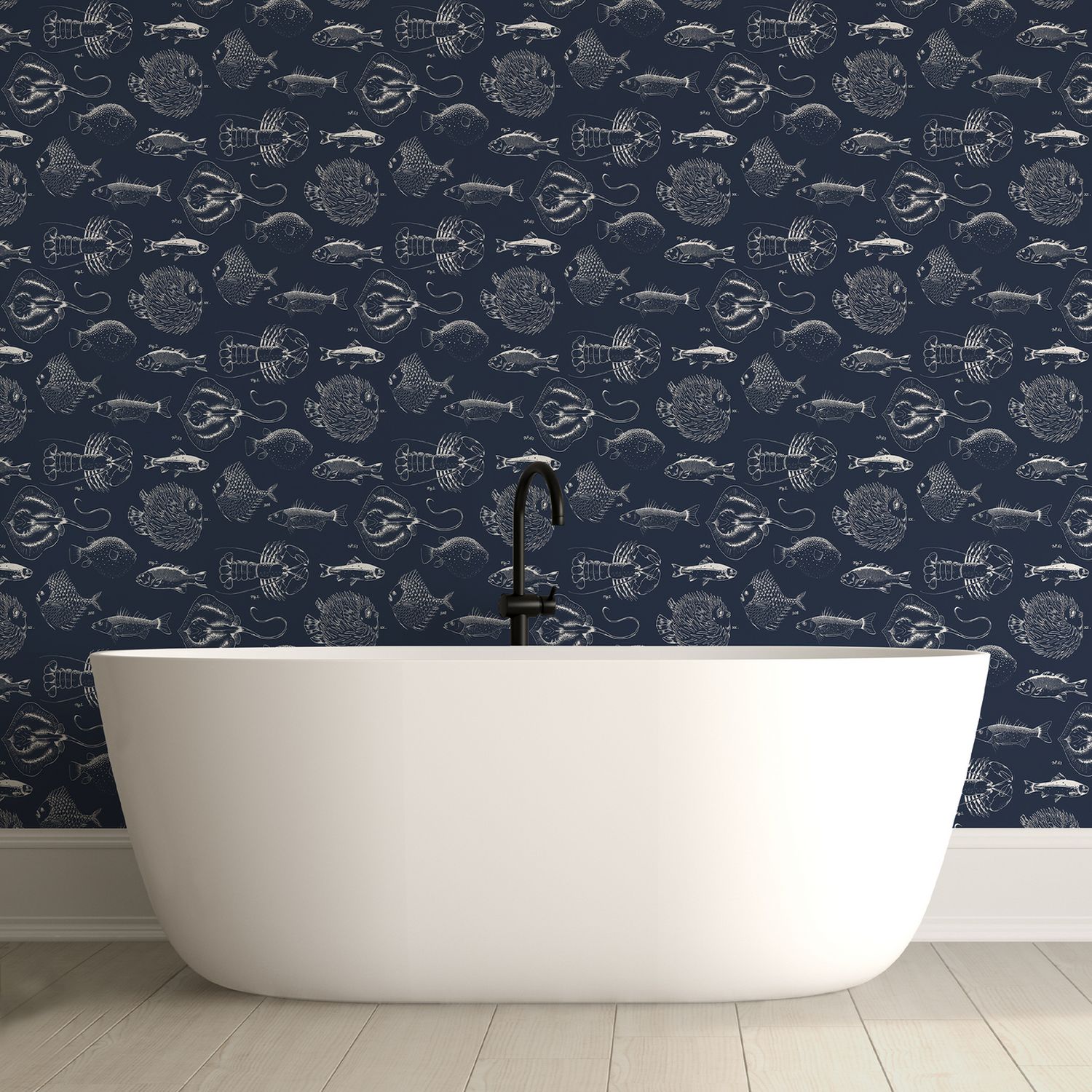 Contour Navy wallpaper 10m roll - British product