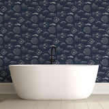 Contour Navy wallpaper 10m roll - British product