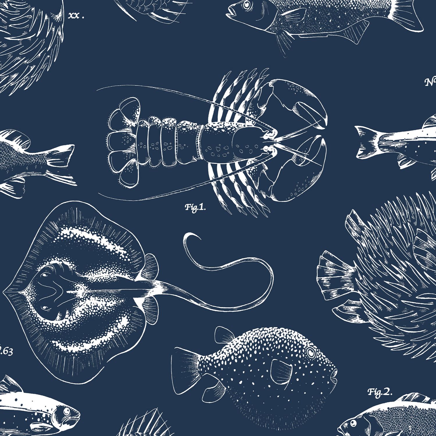 Contour Navy wallpaper 10m roll - British product