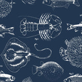 Contour Navy wallpaper 10m roll - British product