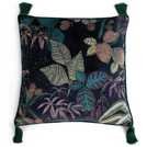 Habitat botanical print velvet cushion multi 43x43cm, UK version