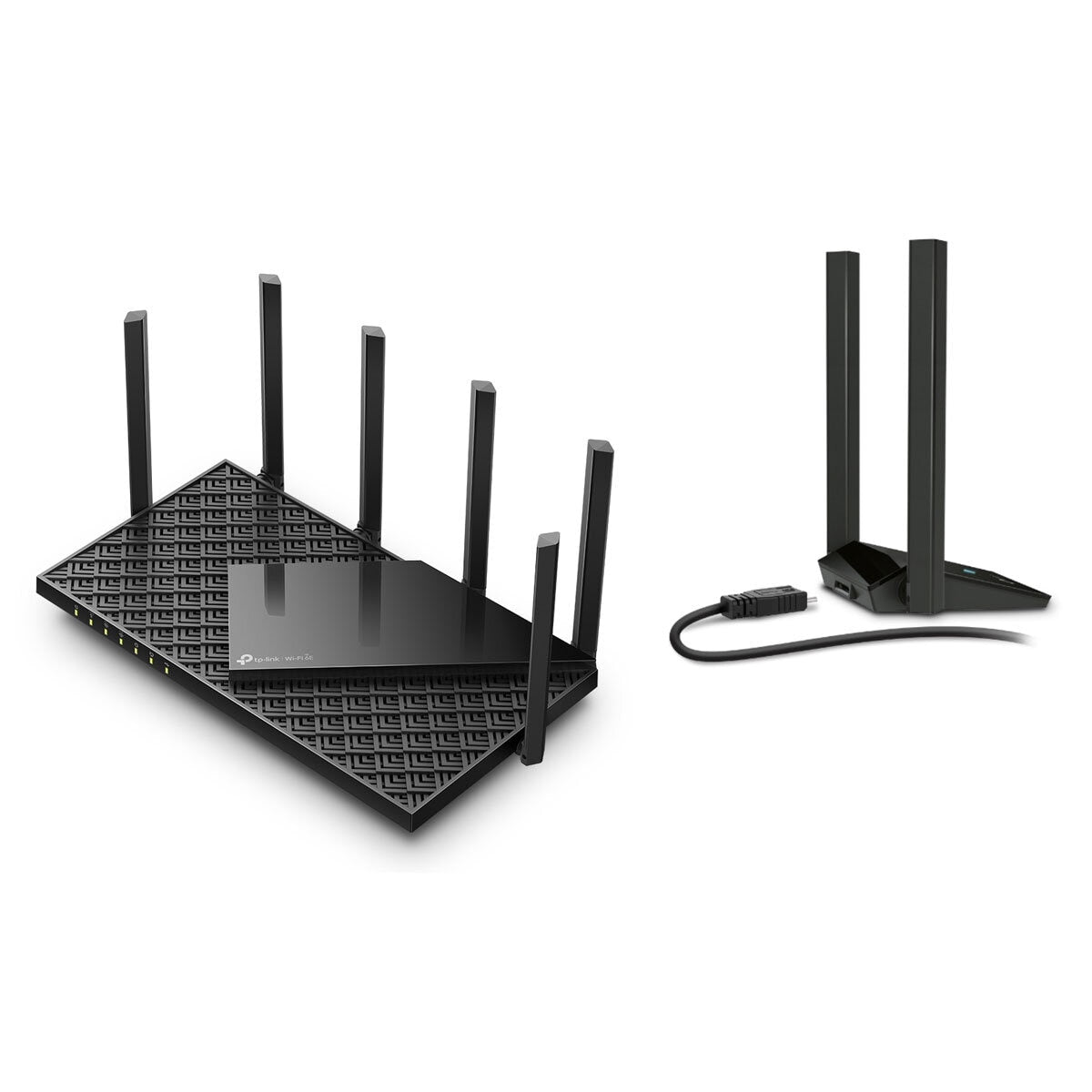 TP-Link Archer AXE75 router and Archer TX20U adapter bundle, imported from the UK