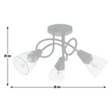 Argos Home Curico 3-light flush ceiling light in black - British product