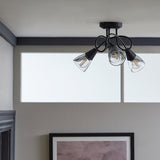 Argos Home Curico 3-light flush ceiling light in black - British product
