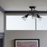 Argos Home Curico 3-light flush ceiling light in black - British product
