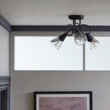 Argos Home Curico 3-light flush ceiling light in black - British product