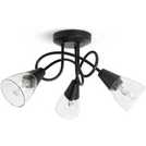 Argos Home Curico 3-light flush ceiling light in black - British product