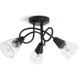 Argos Home Curico 3-light flush ceiling light in black - British product