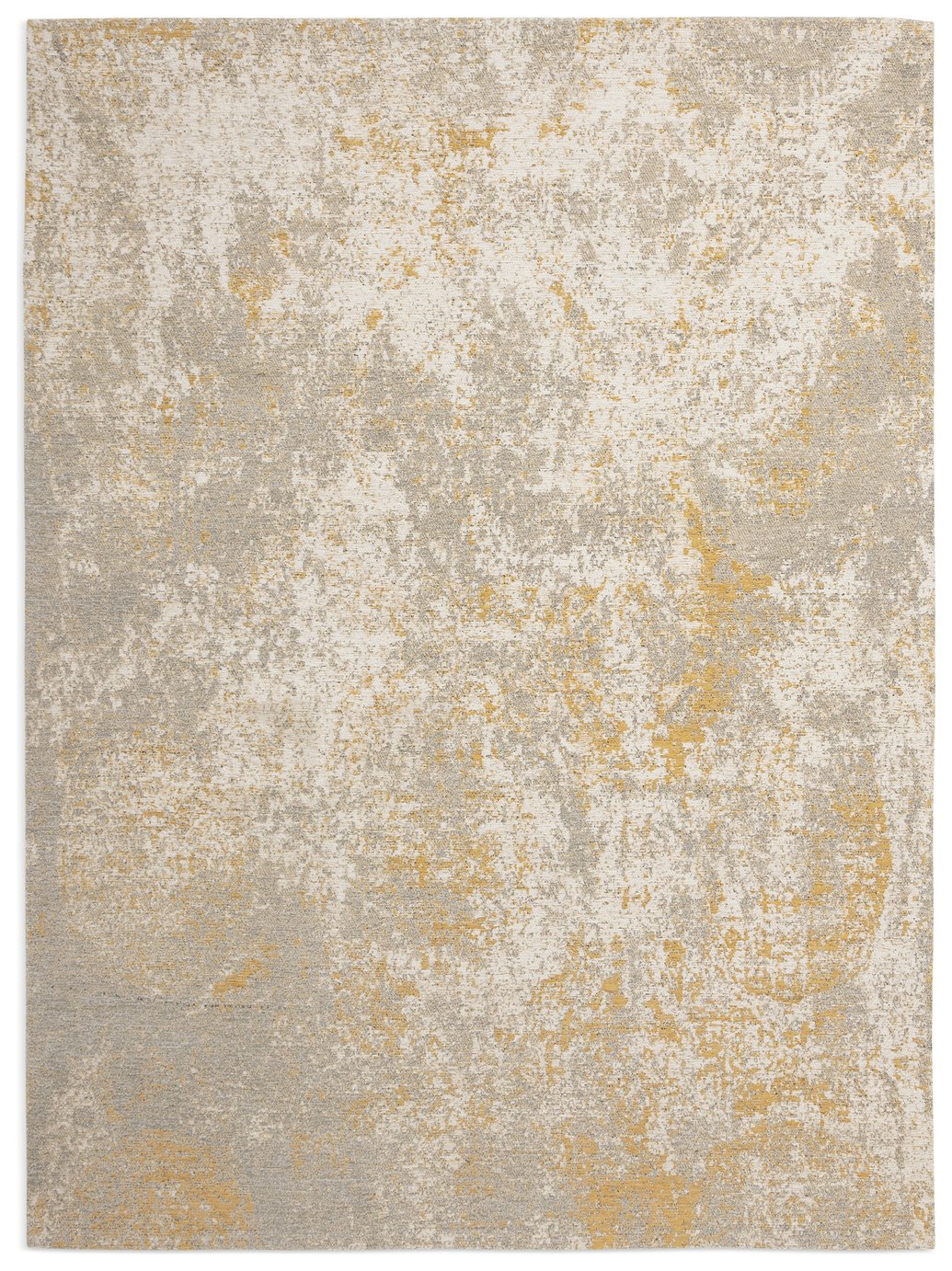 Habitat Distressed Abstract Gold Flatweave Rug 120x170cm, UK version