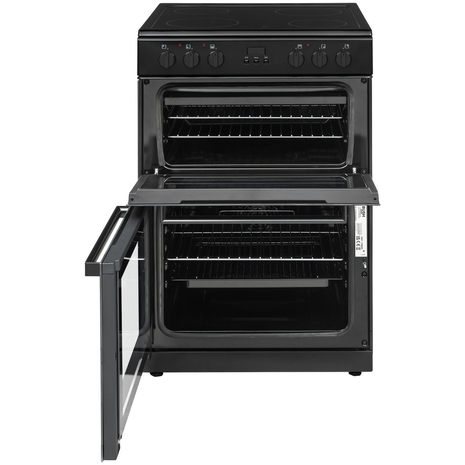 Bush double oven electric cooker black 60cm - British product
