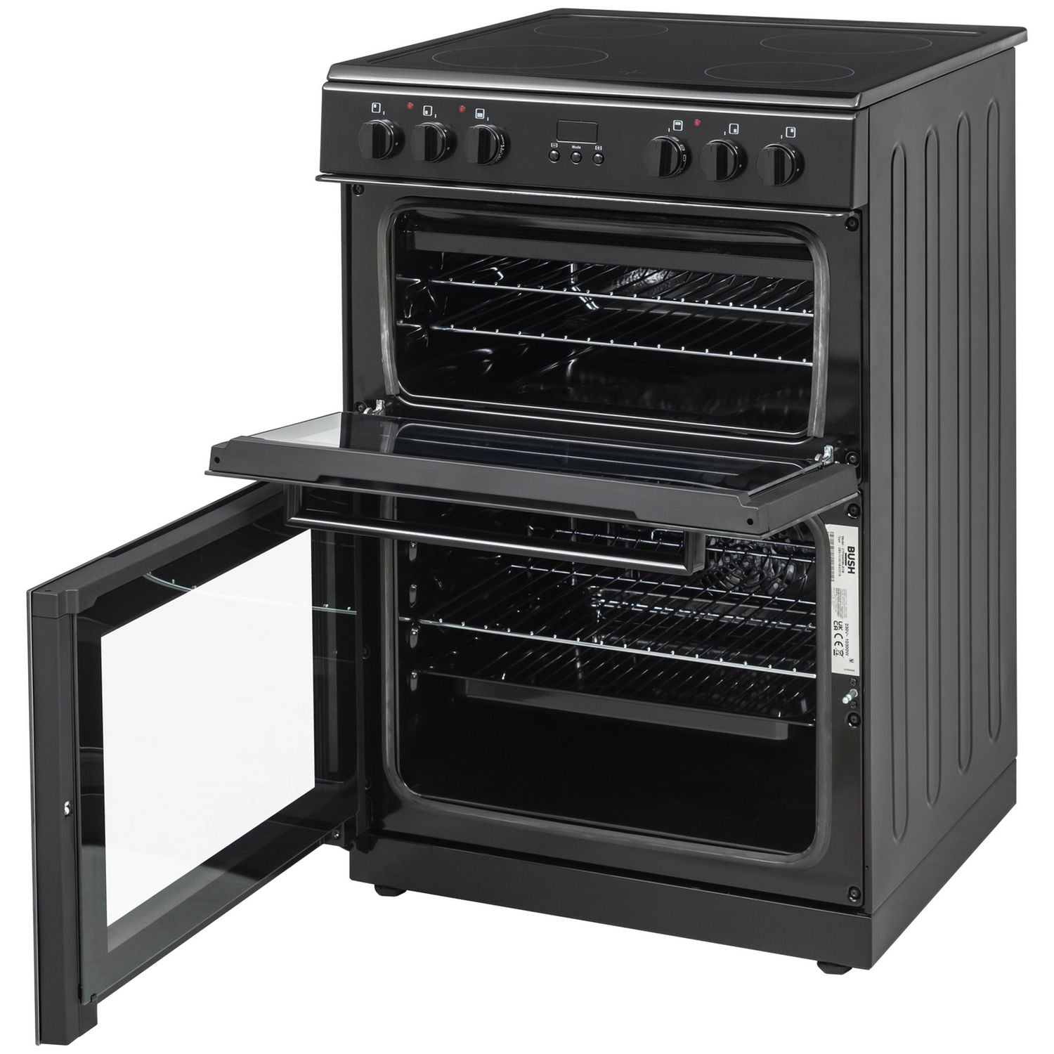 Bush double oven electric cooker black 60cm - British product