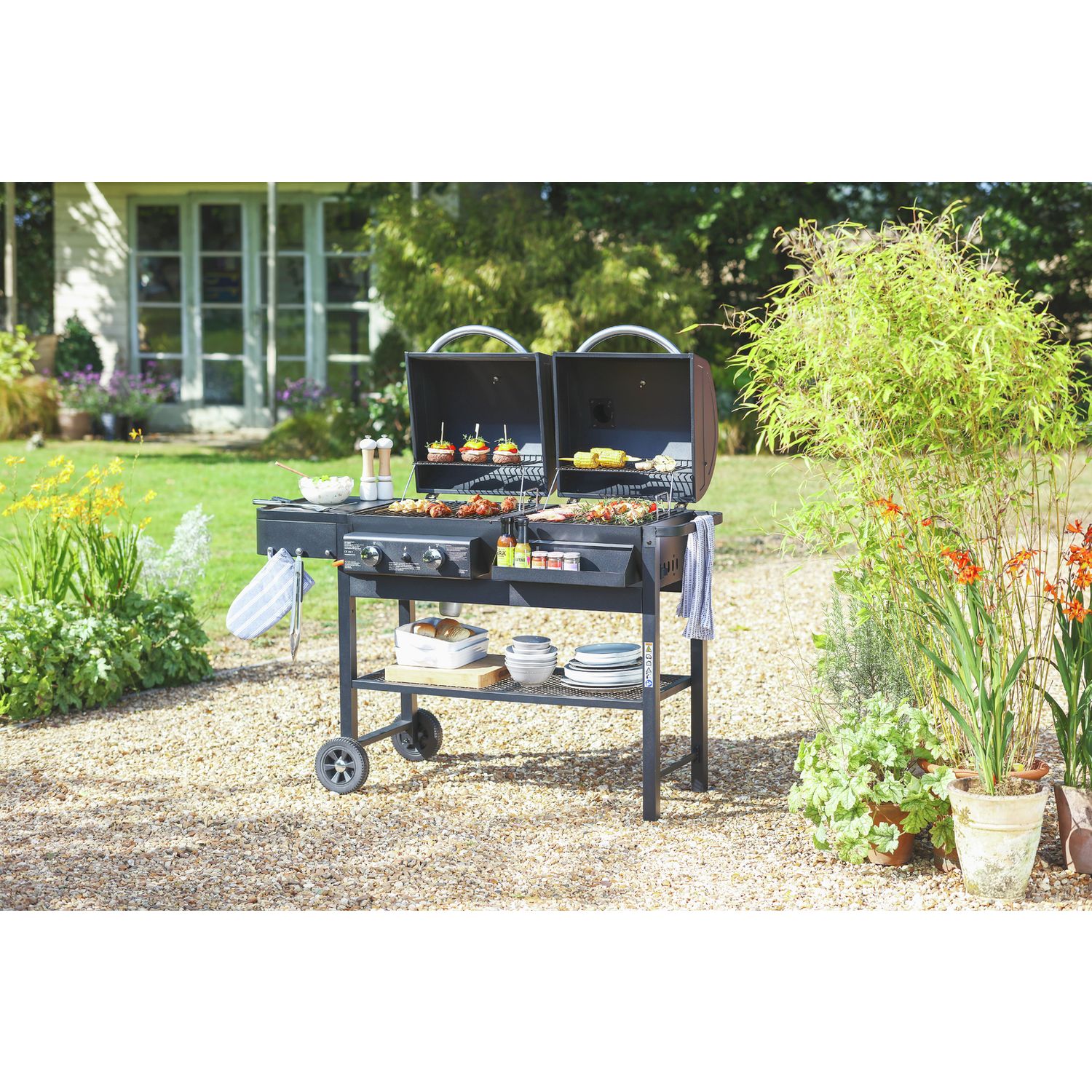 Argos Home 2 burner gas and charcoal barbecue - British product