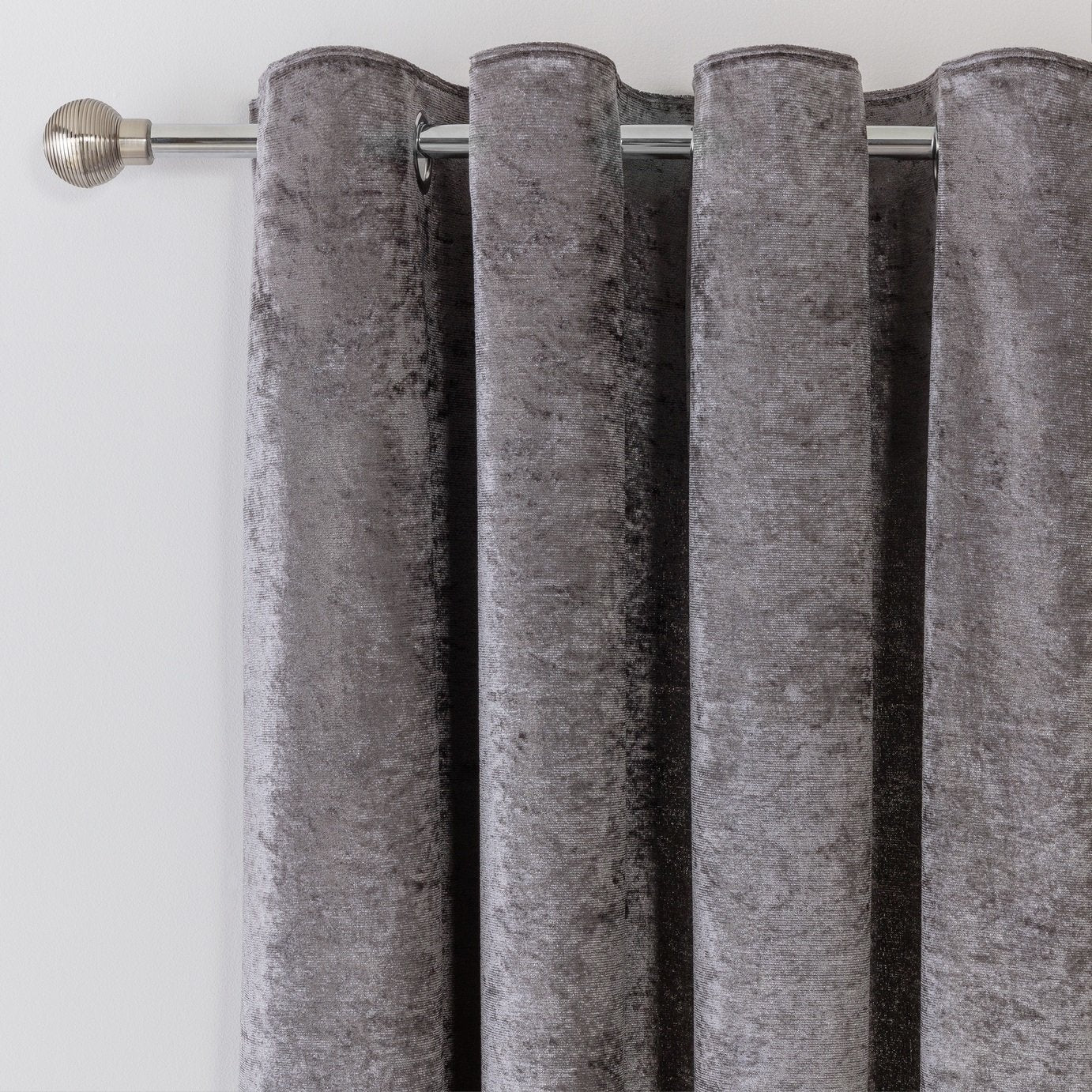 Argos Home velvet eyelet curtains charcoal 168x183cm - British product