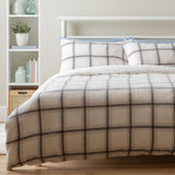 Argos Home Checked Grid Fleece Cream Bedding Set Double - British product
