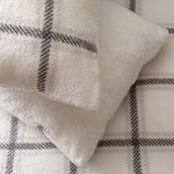 Argos Home Checked Grid Fleece Cream Bedding Set Double - British product