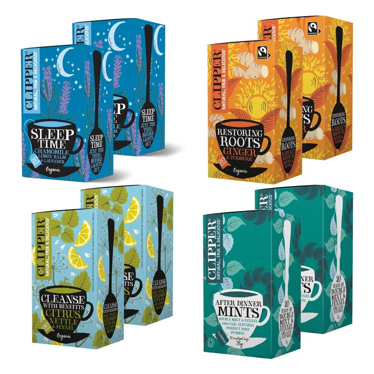 Clipper Organic Infusions Tea Bags Mixed Pack 8 x 20 Pack