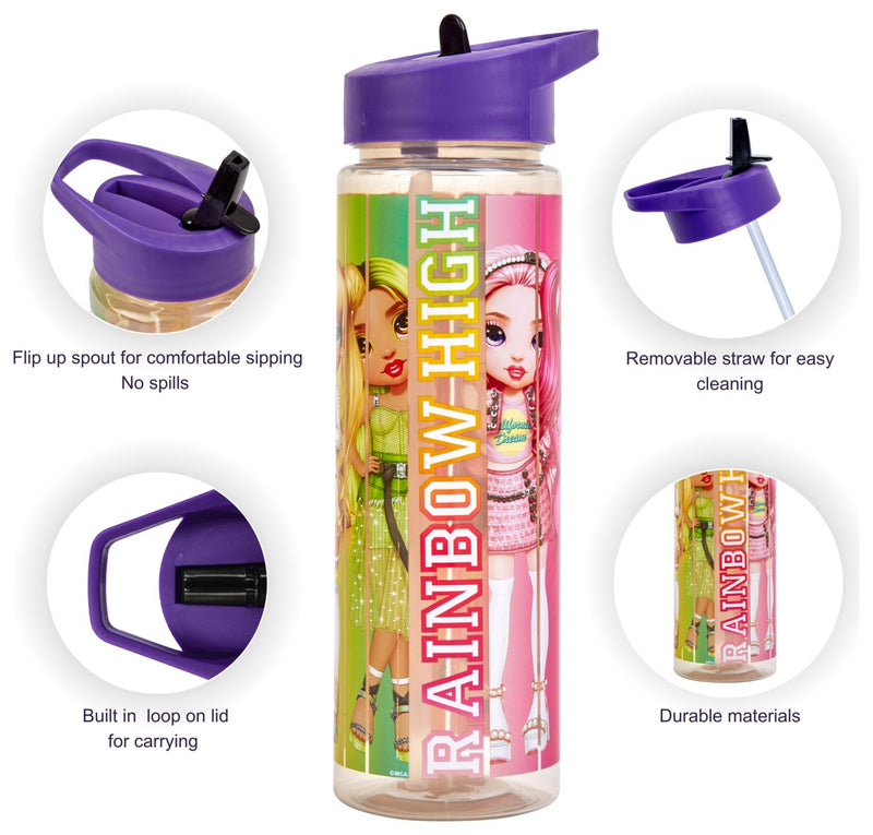 Zak Rainbow High sipper water bottle 600ml (British brand)