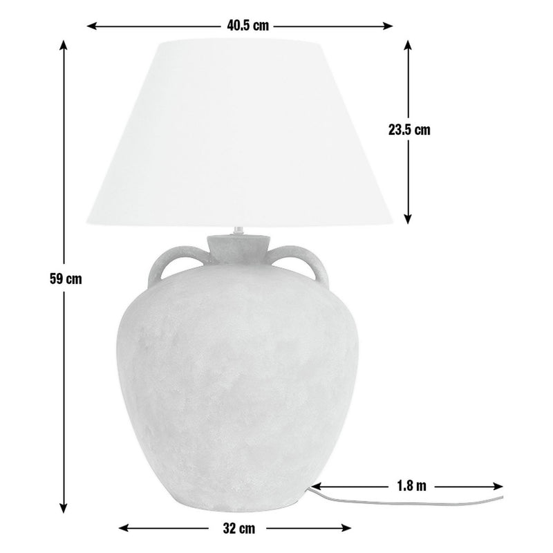Habitat 59cm ceramic table lamp grey and white, UK version
