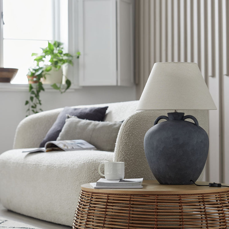 Habitat 59cm ceramic table lamp grey and white, UK version