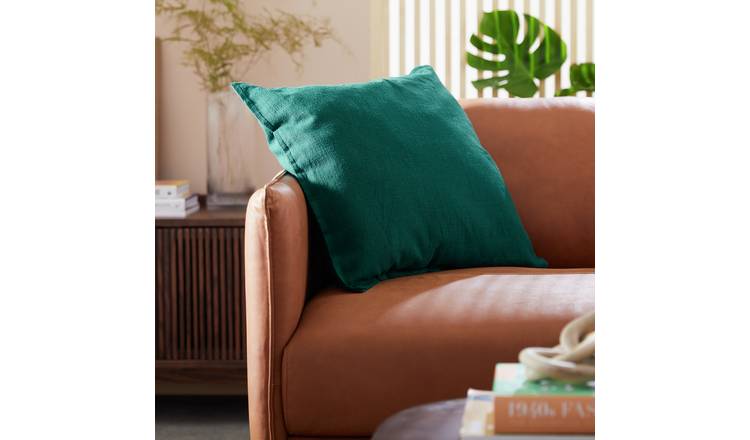 Habitat green linen look cushion 50x50cm, UK version