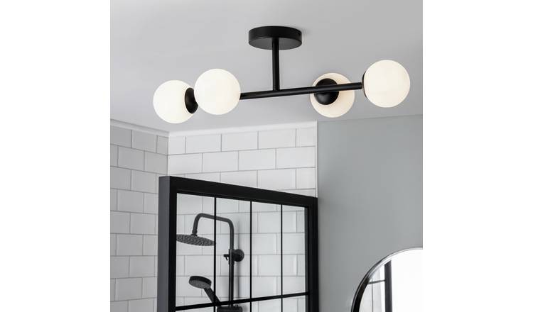 Habitat black bathroom flush ceiling light, UK version